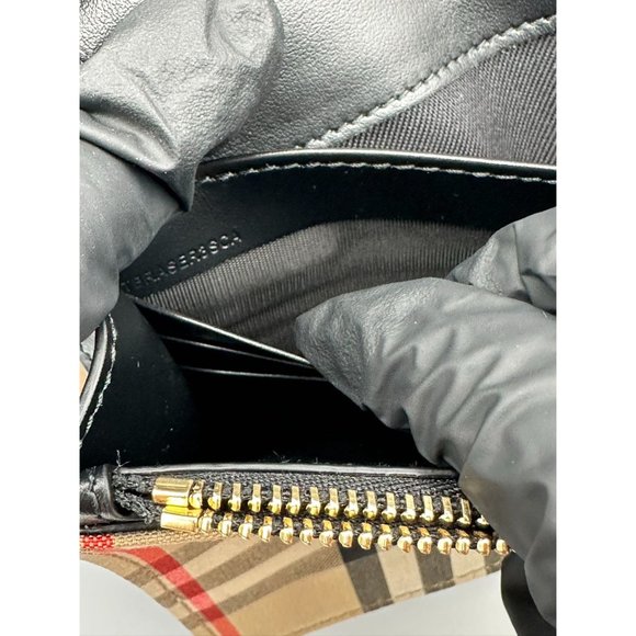 Burberry Hampshire Canvas Compact Leather Check Pattern Shoulder/Crossbo… - Picture 11 of 13